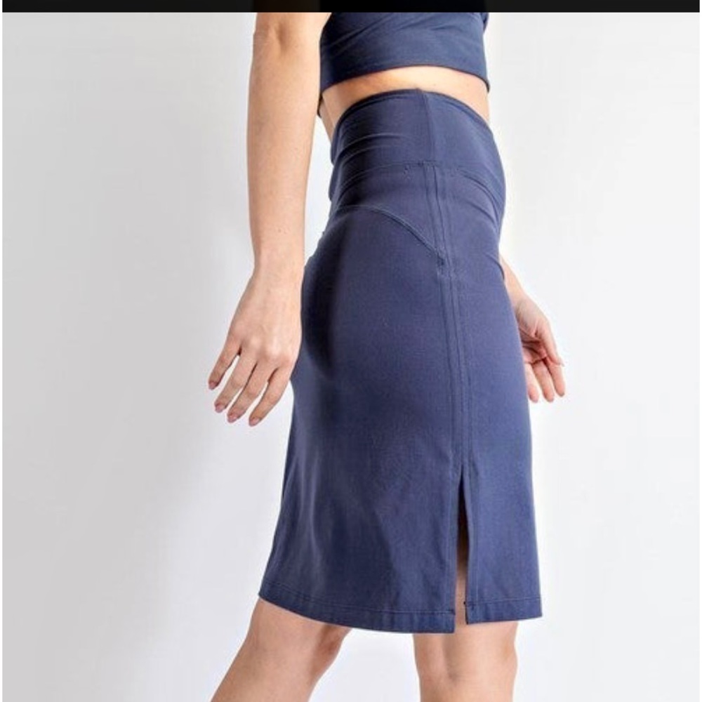 BUTTER SOFT PENCIL SKIRT HAS A HIGH WAIST, KEY POCKET,  SIDE SLIT SKIRT …